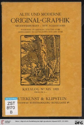 Nr. 19: Katalog / Gutekunst & Klipstein
