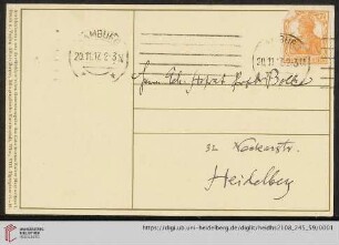 Karte von Aby Moritz Warburg an Franz Boll