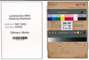 Entnazifizierung Martha Dittmann, geb. 02.05.1902 (Kaufm.Angestellter)