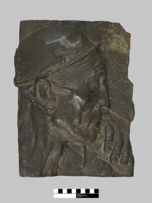 Bronzerelief "Tête de mineur" (´Bergmannskopf)
