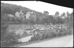 Bad Elster. Louisa-See mit Ruderboot