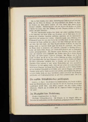 Die englische Wehrpflichtvorlage zurückgezogen.