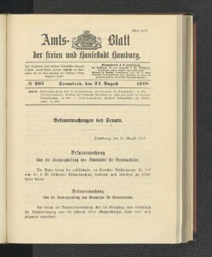 No. 205, 24. August 1918