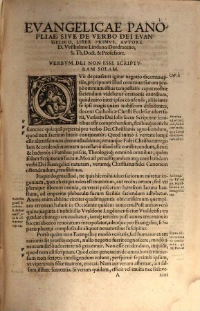 Panoplia Evangelica, Sive De Verbo Dei Evangelico Libri Qvinqve : Qvibus ex Scriptura Prophetica Apostolica illius eruitur, & declaratur indoles atq[ue] natura, Partes explicantur, ..., [1]
