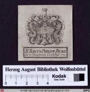 Wappen (Miniatur) des M. Marcus Philipp Burk.