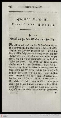 Zweiter Abschnitt. Kritik des Schönen