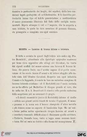 2.Ser.6.1875: Modena : lucerna di bronzo bilicne e letterata