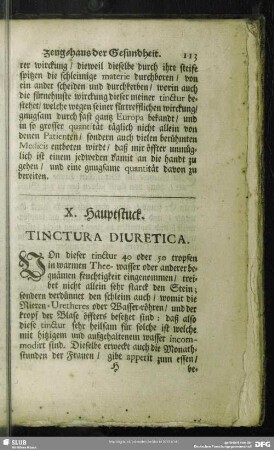 X. Hauptstuck. Tinctura Diuretica