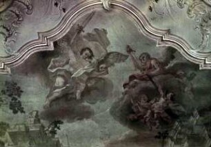 Die Wüten der Pest in Innsbruck im Jahre 1611; Pater Melchior Köstlan und der Arzt Paulus Weinhart betreuen Kranke und Sterbende