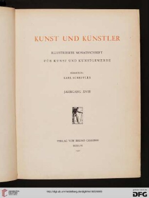 18: Kunst und Künstler: illustrierte Monatsschrift für bildende Kunst und Kunstgewerbe