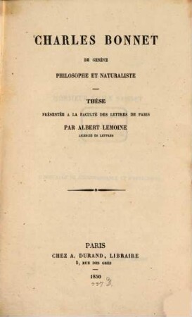 Charles Bonnet de Genève, philosophe et naturaliste