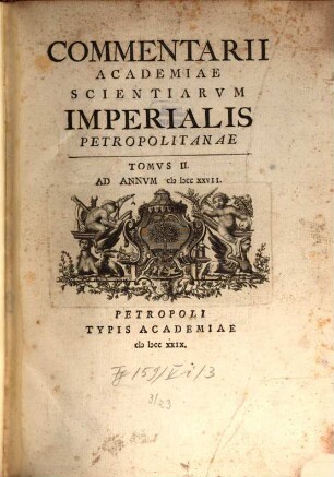 Commentarii Academiae Scientiarum Imperialis Petropolitanae. 2. 1727 (1729)