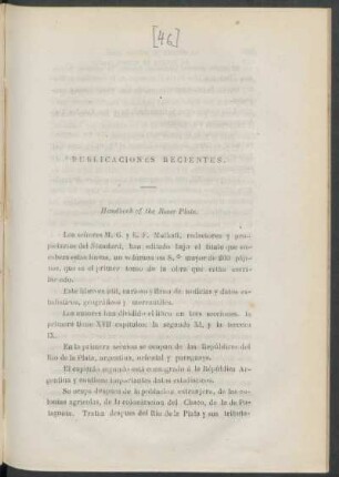 Publicaciones recientes. : [Reseña de libro]