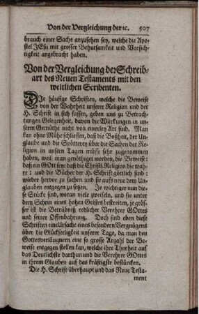 Von der Vergleichung der Schreibart des Neuen Testaments mit den weltlichen Scribenten.