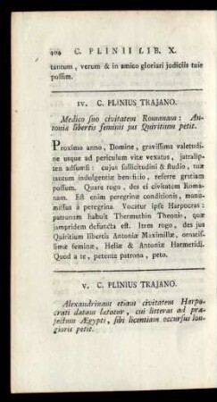 IV. C. Plinius Trajano
