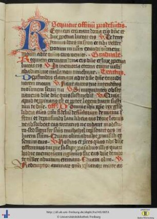 [24r - 29v] Sequitur officium pro defunctis.