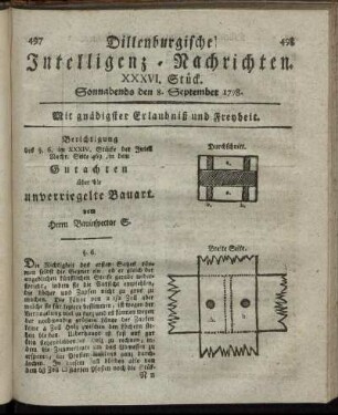 XXXVI. Stück. Sonnabends den 8. September 1798.