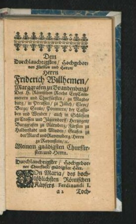 Dedication-Schrifft.