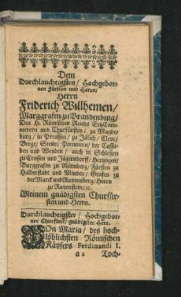 Dedication-Schrifft.