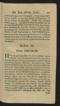 Sectio III. Status Controversiae.