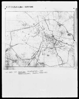 Stadtplan mit Bahnlinien
