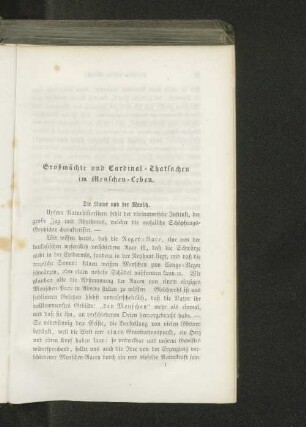 Großmächte und Cardinal-Thatsachen im Menschen-Leben.