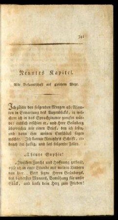 Neuntes Kapitel. Alte Bekanntschaft auf gleichem Wege.
