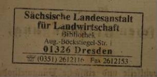 Stempel / Sächsische Landesanstalt für Landwirtschaft  / Bibliothek