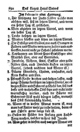 Im Februario oder Hornung.