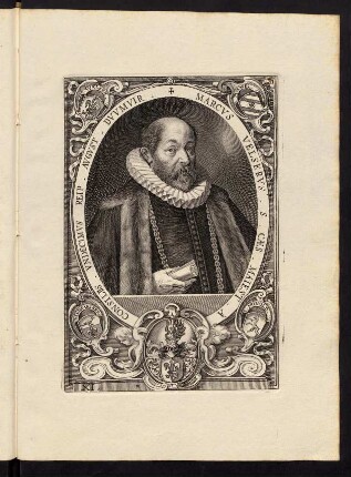 Marcus Velserus S. Caes. Majest. a Consiliis. Undecimus Reip. August. Duumvir.
