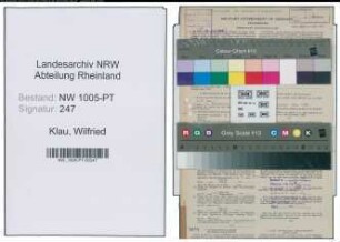 Entnazifizierung Wilfried Klau , geb. 20.05.1920 (Kaufm. Angestellter)