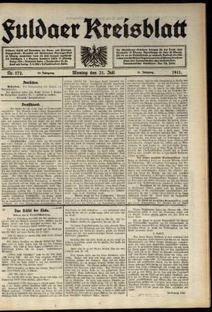Ausgabe vom Montag, den 31. Juli 1911.