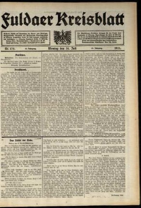 Ausgabe vom Montag, den 31. Juli 1911.