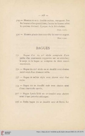 Bagues (Nr. 771 - 806)