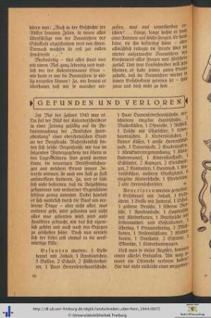 Gefunden und verloren.