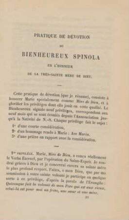 Pratique de dévotion du bienheureux Spinola