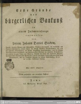 Erste Gründe der bürgerlichen Baukunst