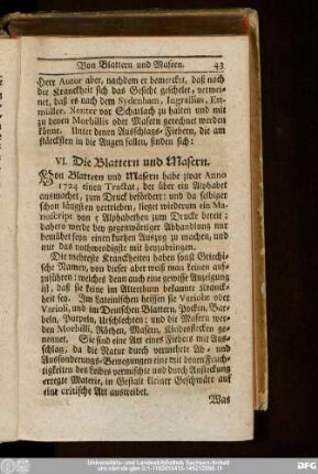 VI. Die Blattern und Masern.
