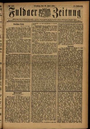 Ausgabe vom Dienstag, den 26. Juni 1894.