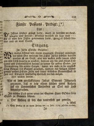 249-259, Fuenfte Passions-Predigt