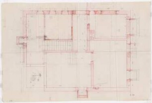 Wohnhaus Prof. Rüster, Berlin-Grunewald: Grundriss mit Treppe