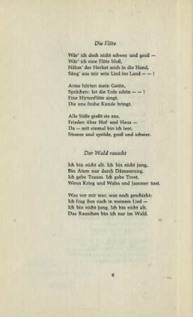 Die Flöte / Der Wald rauscht