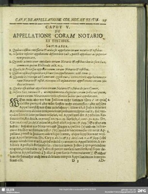 Caput V. De Appellatione coram Notario Et Testibus