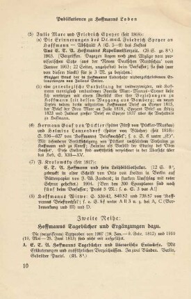 A. E.T.A. Hoffmanns Tagebücher und literarische Entwürfe