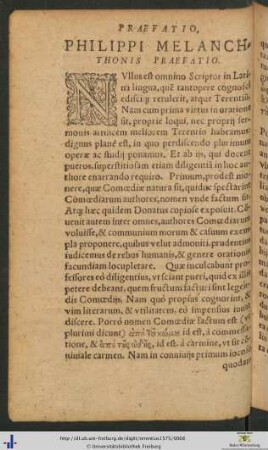 Philippi Melanchthonis Praefatio