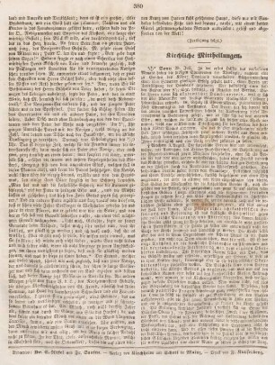 380 Kirchliche Mittheilungen