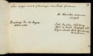 69 Schilling, Joh. Jacobus