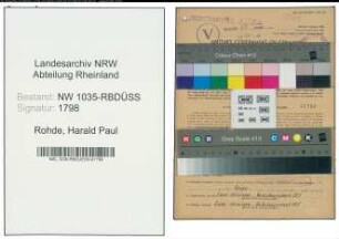 Entnazifizierung Harald Paul Rohde , geb. 31.08.1905 (Kraftfahrer)