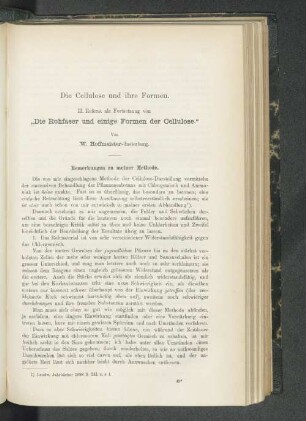 Die Cellulose und ihre Formen