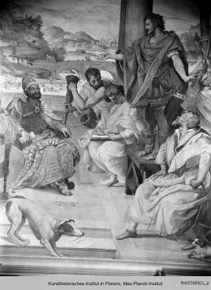 Allegorien auf die Medici : Titus Quinctius Flamininus redet vor den Achäern (Bezug: Lorenzos Rede in Cremona)